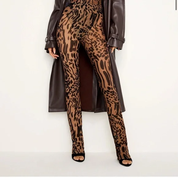 Good American Mesh Leopard Top and Pants NWT XL - Picture 4 of 4